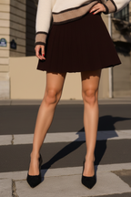 Cocoa Pleats Skirt - Deep Cocoa