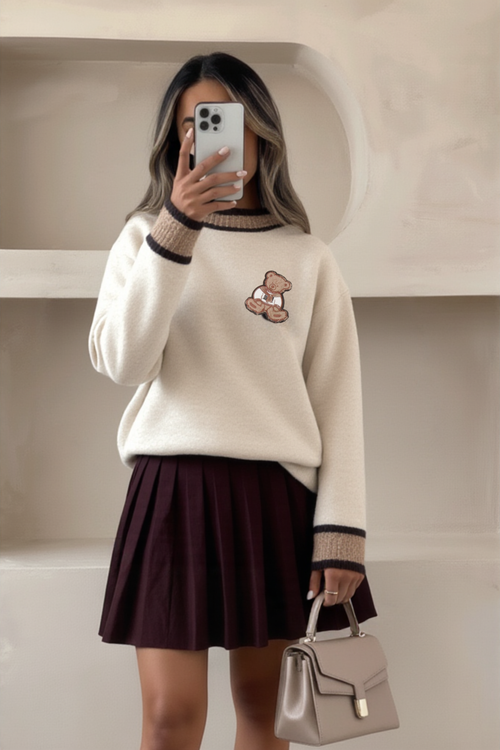 Teddy Dreams Sweater - Oat Beige