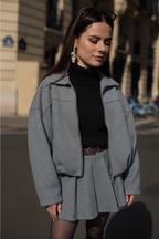 The Grey Grace Zip Sweater - Grey