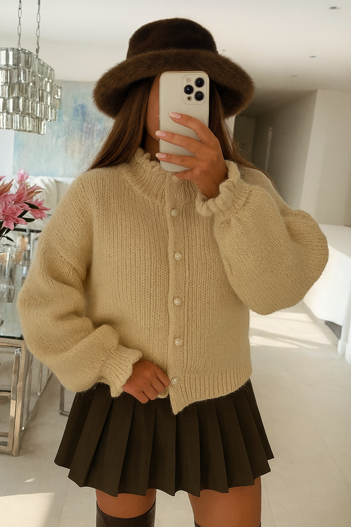 Soft Glow Knit Cardigan - Crème Dream